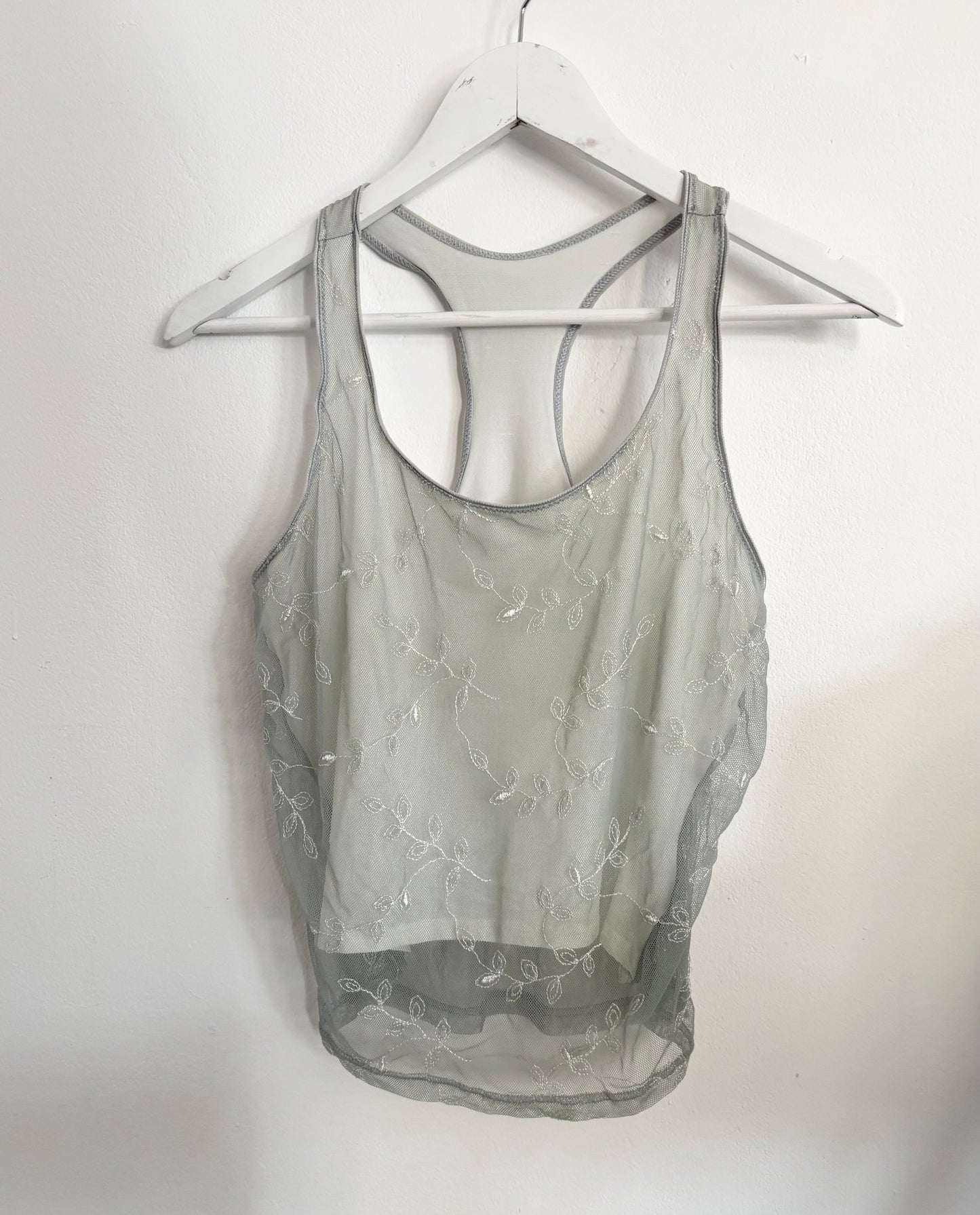 Sheer Lace Racerback Tank Top