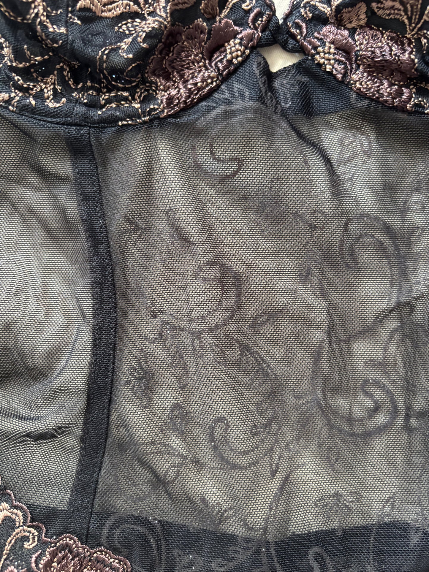 Black Embroidered  Lace Corset Top